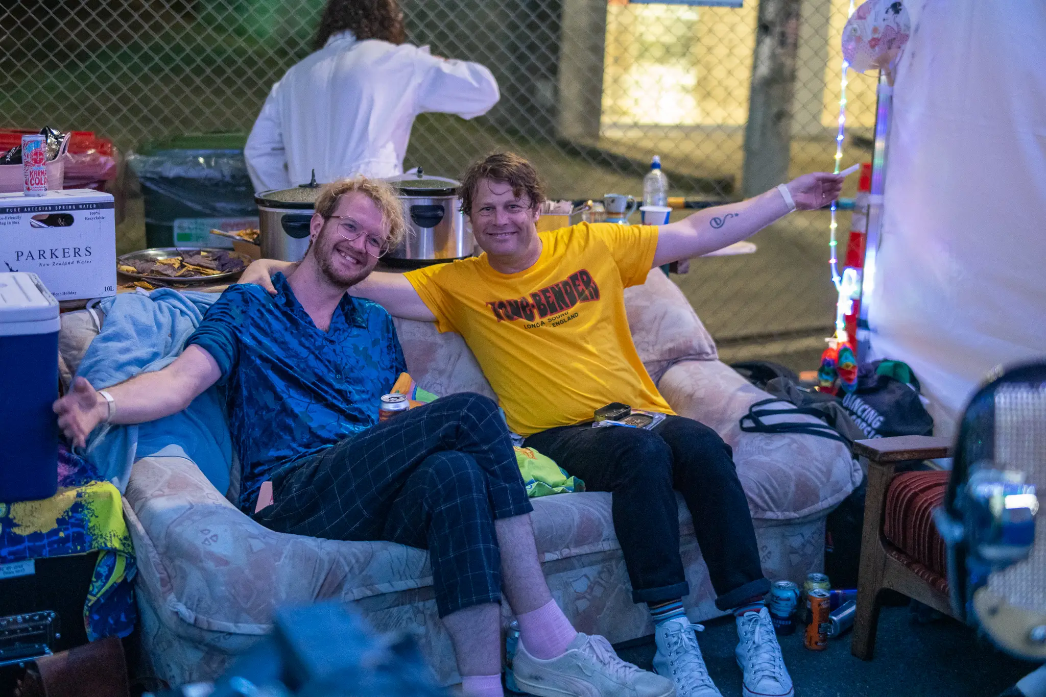 Performers backstage